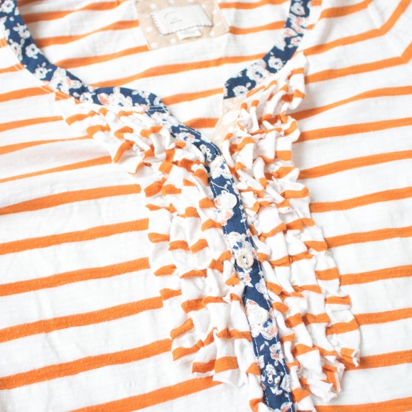 Postmark | Anthro Stripe Ruffle Long Sleeve Shirt - Picture 3 of 7